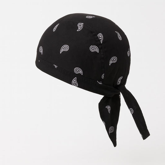 Schwarzes Bandana Kopftuch mit Paisley Muster – Unisex Biker Tuch, Piratentuch, Baumwolle, Sommer Sonnenschutz