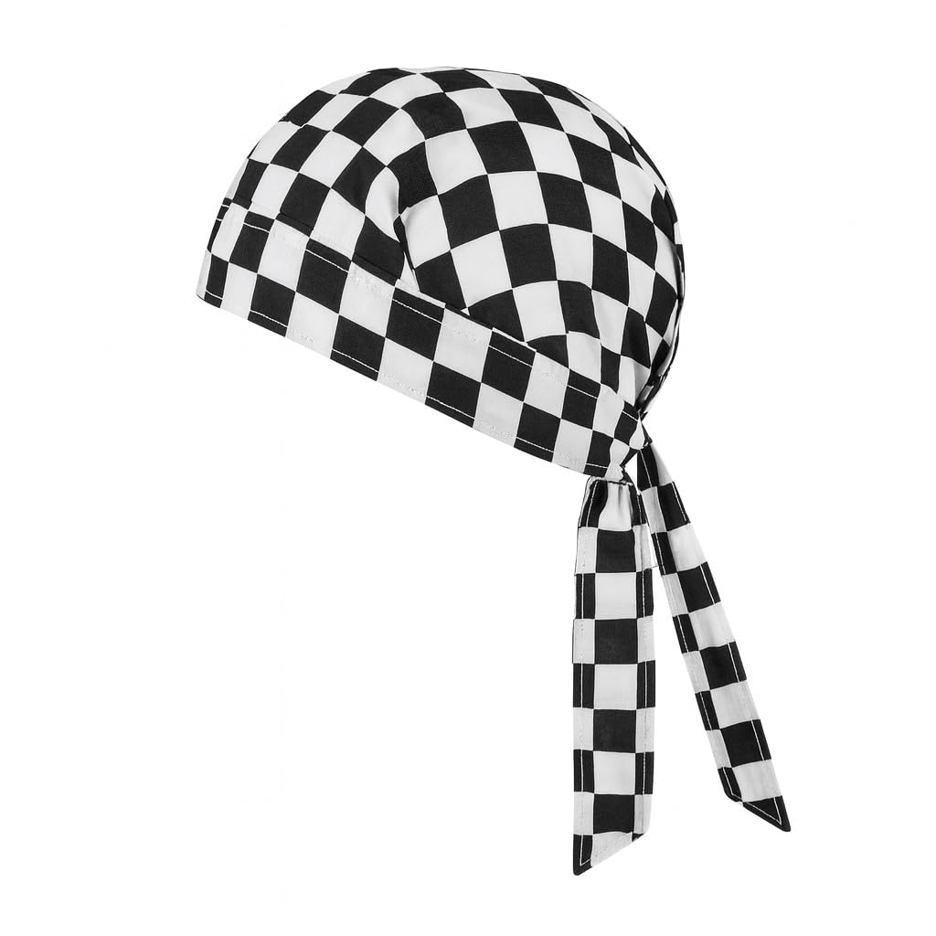 50x Bandana Schwarz-Weiß Kariert – Kopftuch/Stirnband/Tuch Unisex – Großhandel Set