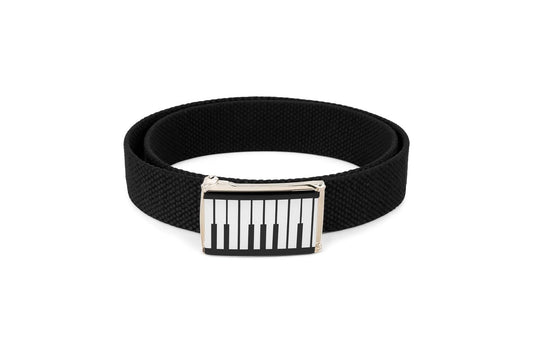50x Gürtel Schwarz-Weiß Klavier-Design – Hüftgürtel/Jeansgürtel Unisex – Großhandel Set