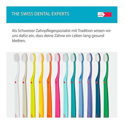 2x Edel+White Flosserbrush Ultrasoft Zahnbürsten | Konex HD Borsten für empfindliches Zahnfleisch & gründliche Zahnreinigung | Swiss Made