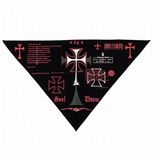 Schwarzes Dreiecktuch Bandana mit pinken Kreuzen – Unisex Kopftuch, Halstuch & Gesichtsschutz für Freizeit, Festival & Outdoor
