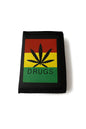Geldbeutel Schwarz mit Hanfblatt – Reggae Portemonnaie / Geldbörse / Accessoire – Stylische Geldbörse für Damen & Herren