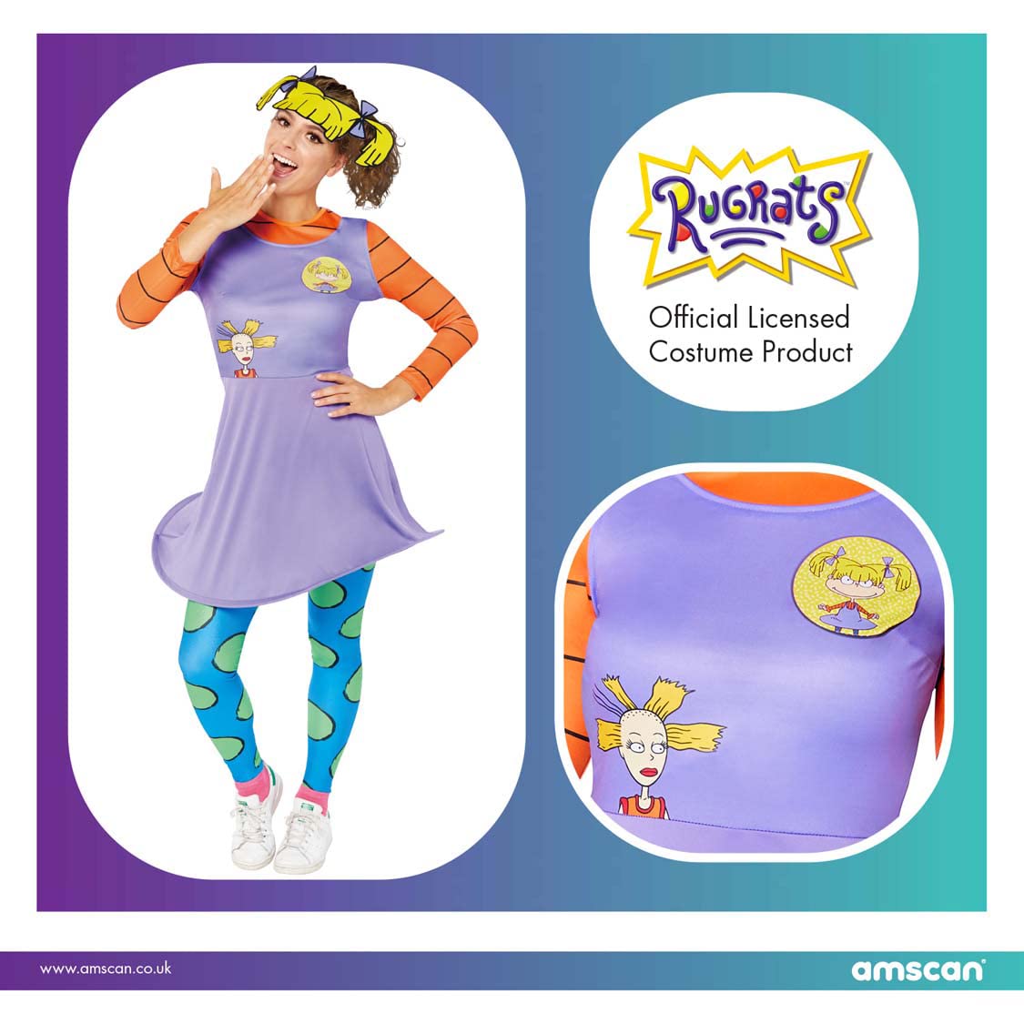 amscan Offizielles Nickelodeon Rugrats Angelica-Kostüm, Größen 36-44