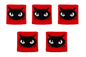 5er Set Fingerschweißband Rot mit Katzenmotiv – Schweißband für Finger | Fingersleeve Band 3x3 cm | Elastisch, Atmungsaktiv & Bequem – Ideal für Sport, Gaming & Freizeit