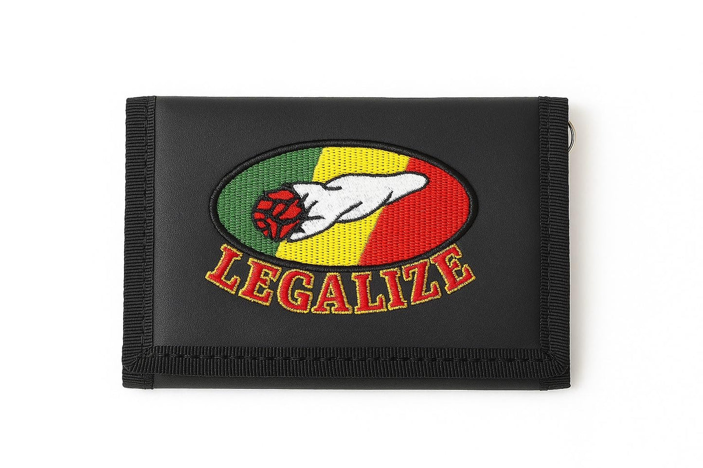 Schwarze Geldbörse mit Legalize-Aufdruck – Herren Portemonnaie im Reggae Emo Streetstyle – Stylisches Accessoire