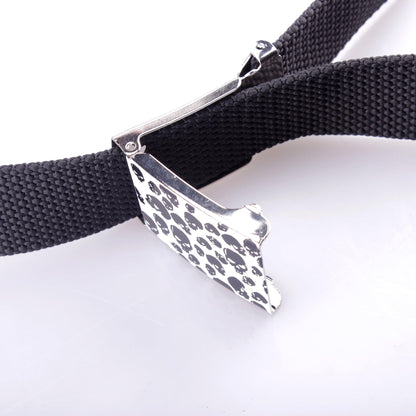 Schwarz-Weiß Totenkopf Skull Gürtel Belt – Unisex Hüftgürtel im Punk Rock Rockabilly Stil | Skull Design für Damen & Herren