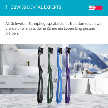 edel+white CleanCurl Curved Zahnbürste dreiseitig I 3 Mal effizienter beim Zähneputzen als einseitige Zahnbürsten I Sehr gründliche Zahnreinigung