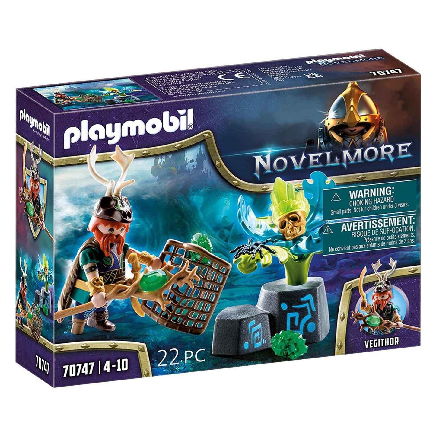 PLAYMOBIL Novelmore 70747 Violet Vale - Magier der Pflanzen nach Oben klappbare Blätter der Dschungelpflanze, Empfohlen ab 4 Jahren