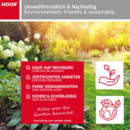 NOOR Sichtschutzstreifen PVC Blickdicht für Doppelstabmattenzaun - Zaunsichtschutz Rolle 0,19x35 m - blickdichter Wind- & Sichtschutz für Garten Terrasse - Zaunblende 630 g/m² inkl. 28 Klemmschienen
