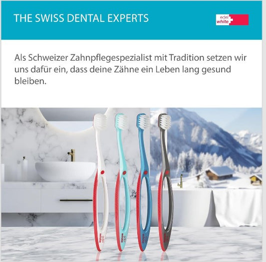 4 x edelwhite Zahnbürste GUM Pro Gums ultraweich Breiter Bürstenkopf SANFT ZAHN