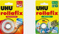 UHU Klebefilm Rollafix invisible + transparent mit Handabroller 25m x 19mm