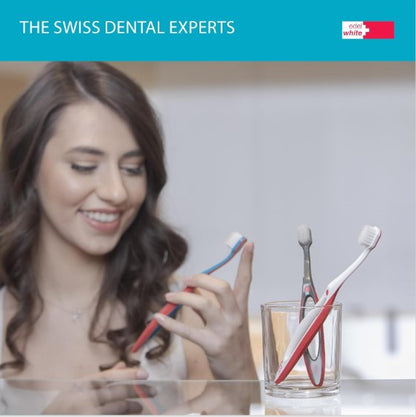 4 x edelwhite Zahnbürste GUM Pro Gums ultraweich Breiter Bürstenkopf SANFT ZAHN