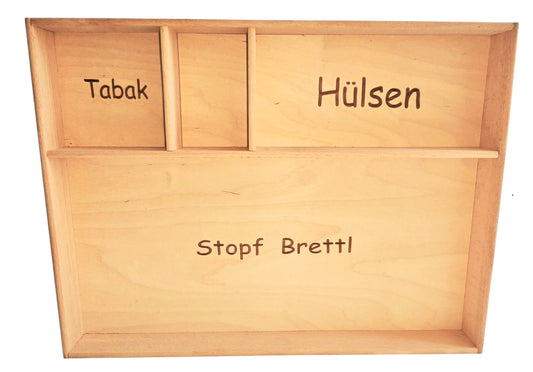 Tabak Stopfbrett Hülsen Tabak Zigaretten Holz Buche handmade tray tablett