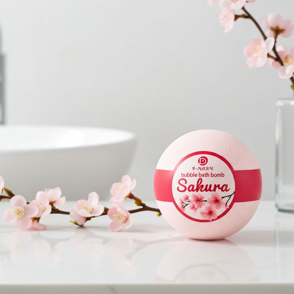 1 Badebombe Japanische Kirschblüte Sakura Handgemacht Bubble Bath Bomb Badekugel