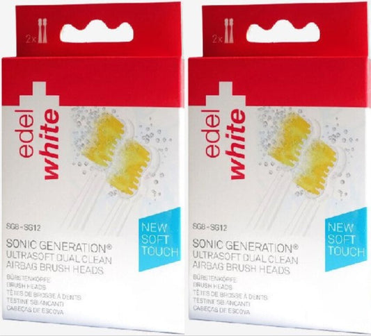 edelwhite Sonic Generation SG8 - SG12 Bürstenköpfe Ultrasoft Dual Clean 4er