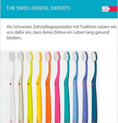 10x edelwhite Flosserbrush Zahnbürsten - soft Schweiz Zahnbürste